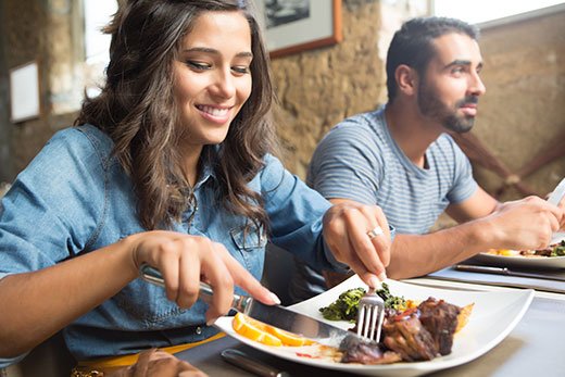 Girl in restaurant
